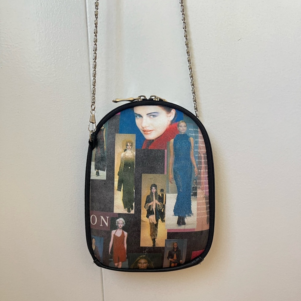 Y2K Magazine Fashion Show Collage Print Hard Case Crossbody Bag